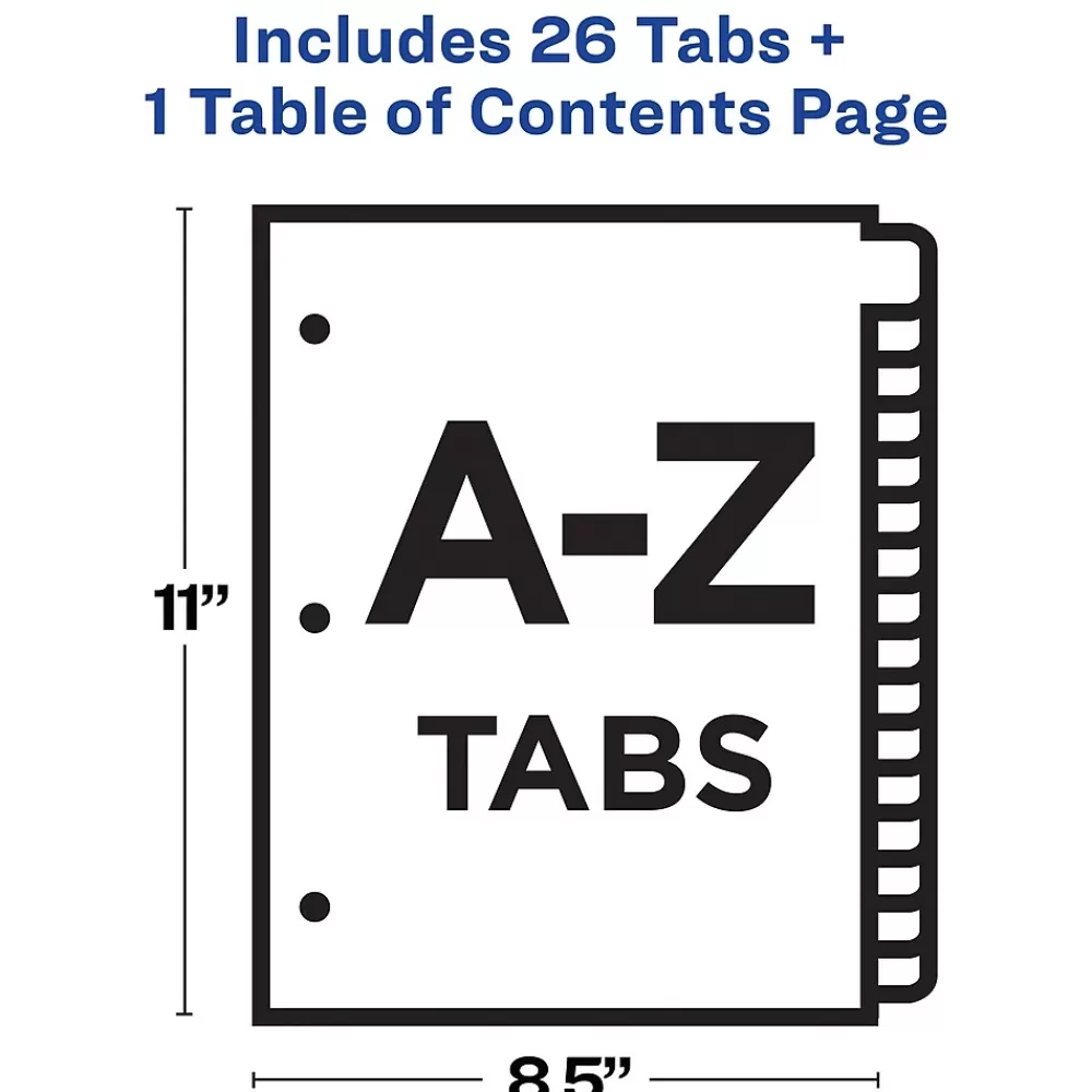 Avery Dividers<Ready Index Table of Contents EcoFriendly Paper Dividers, A-Z Tabs, Multicolor (11085)