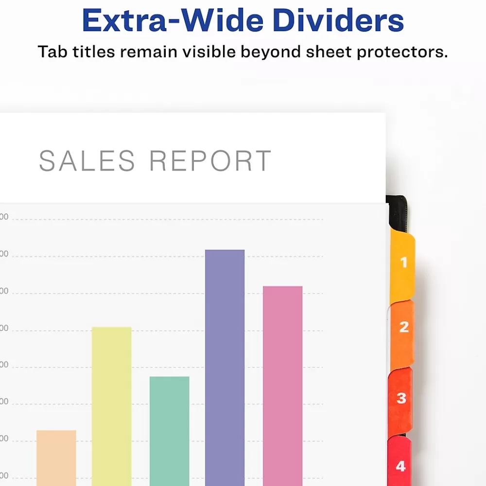 Avery Dividers<Ready Index Table of Contents Extra-Wide Paper Dividers, 1-8 Tab, Multicolor (11163)
