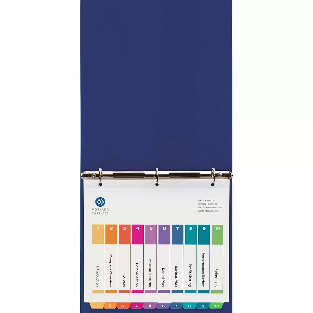 Avery Dividers<Ready Index Table of Contents Extra-Wide Paper Dividers, 1-10 Tab, Multicolor (11165)