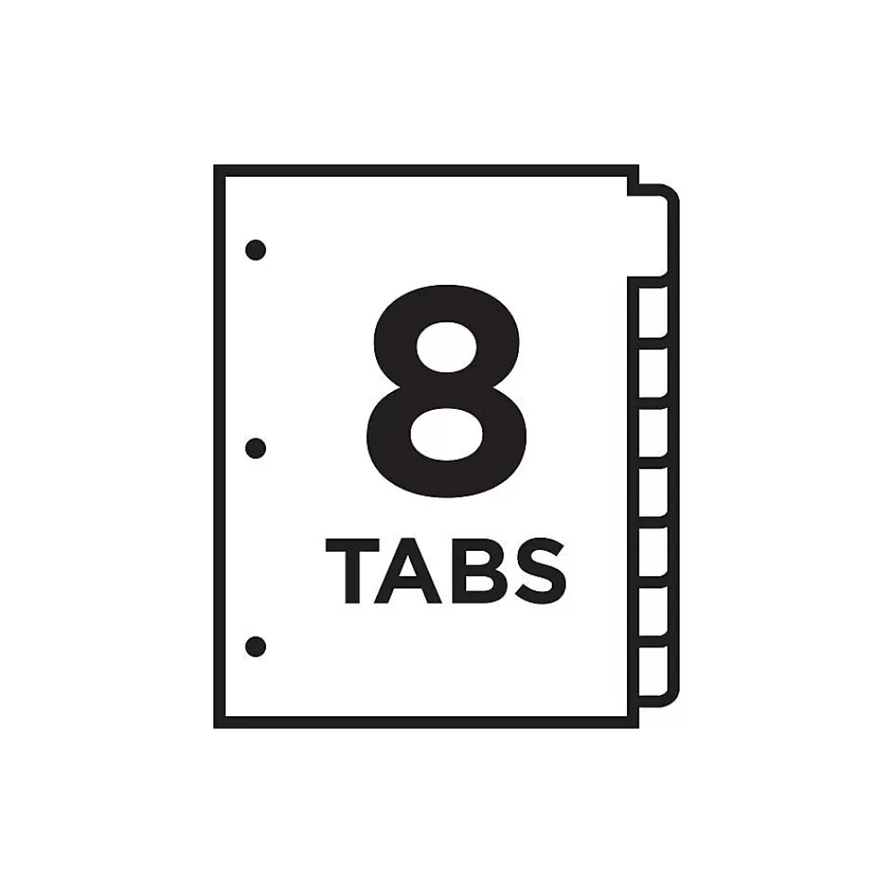Avery Dividers<Ready Index Table of Contents Paper Dividers, 1-8 Tabs, Multicolor (11133)