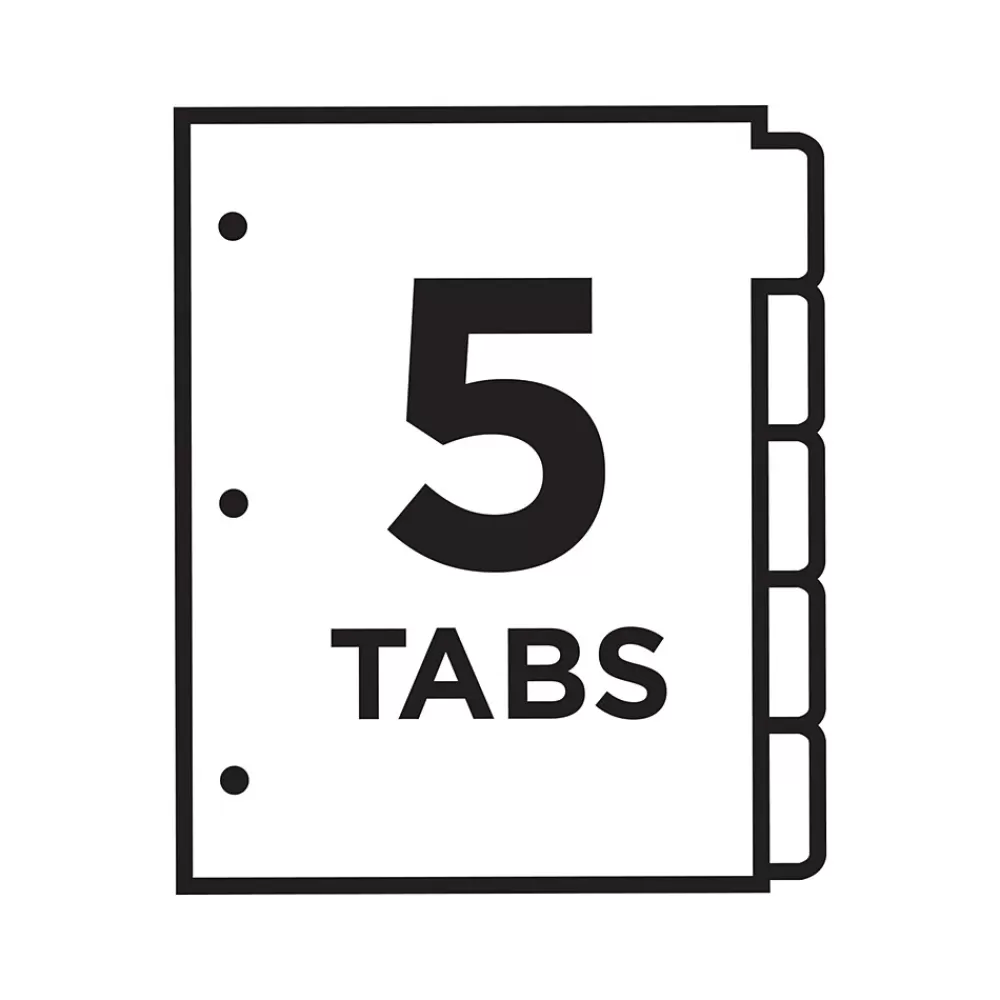 Avery Dividers<Ready Index Table of Contents Paper Dividers, 1-5 Tabs, Multicolor, 6 Sets/Pack (11187)