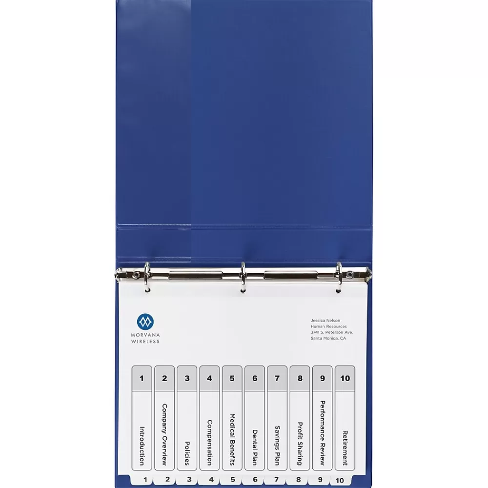 Avery Dividers<Ready Index Table of Contents Paper Dividers, 1-10 Tabs, White (11134)