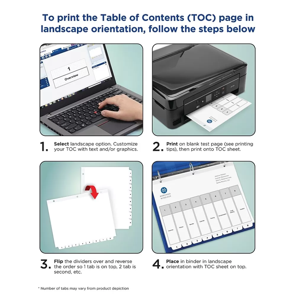 Avery Dividers<Ready Index Table of Contents Paper Dividers, 1-12 Tabs, White (11140)