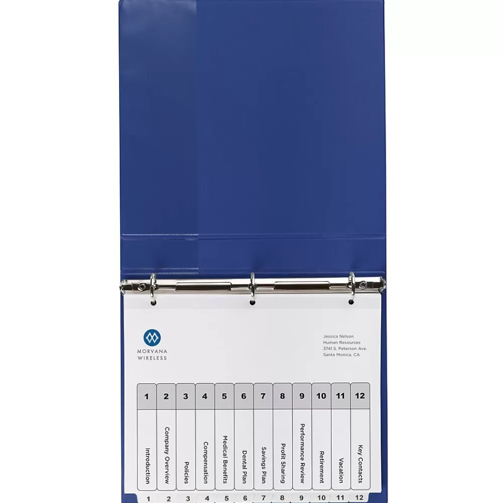 Avery Dividers<Ready Index Table of Contents Paper Dividers, 1-12 Tabs, White (11140)