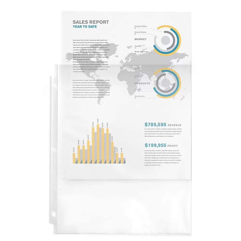 Avery Sheet Protectors<Recycled Economy Weight Sheet Protectors, 8-1/2" x 11", Semi-Clear, 100/Box (75537)