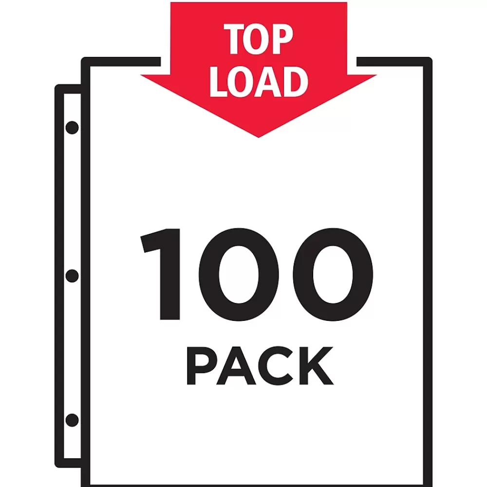 Avery Sheet Protectors<Recycled Economy Weight Sheet Protectors, 8-1/2" x 11", Semi-Clear, 100/Box (75537)