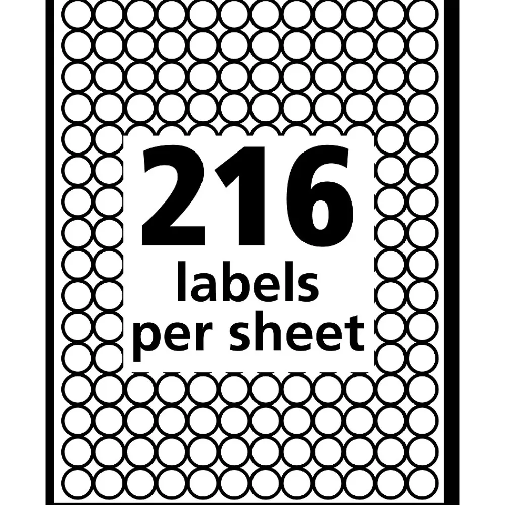 Avery Labels<See-Through Color Coding Labels, 1/4" Diameter, Translucent Assorted Colors, 864 Labels/Pack (5796)
