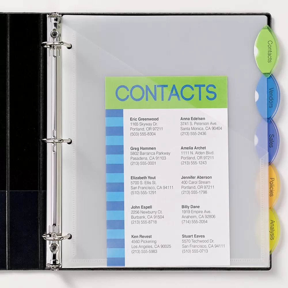Avery Dividers<Style Edge Insertable Plastic Dividers with Pocket, 5 Tabs, Multicolor (11292)