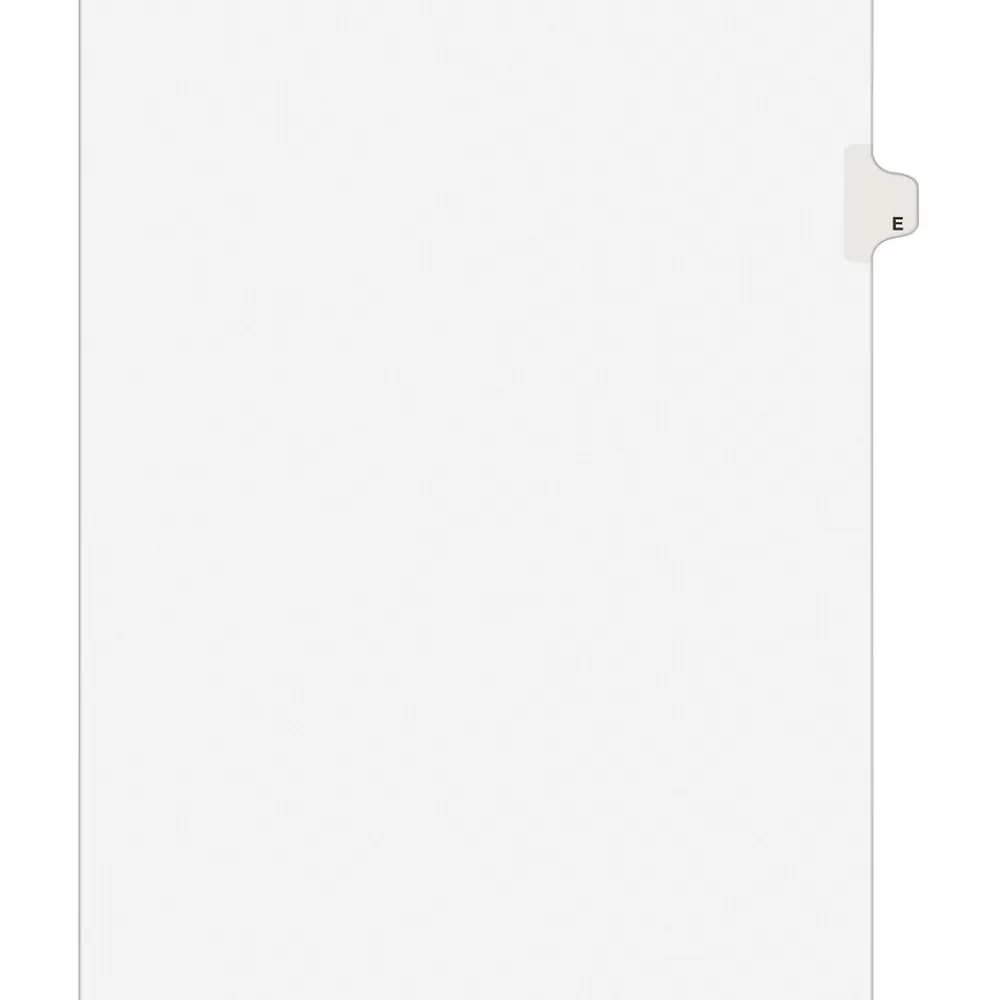 Avery Dividers<Style Individual Legal Divider, Tab E, 8.5" x 11", White, 25/Set (01405)
