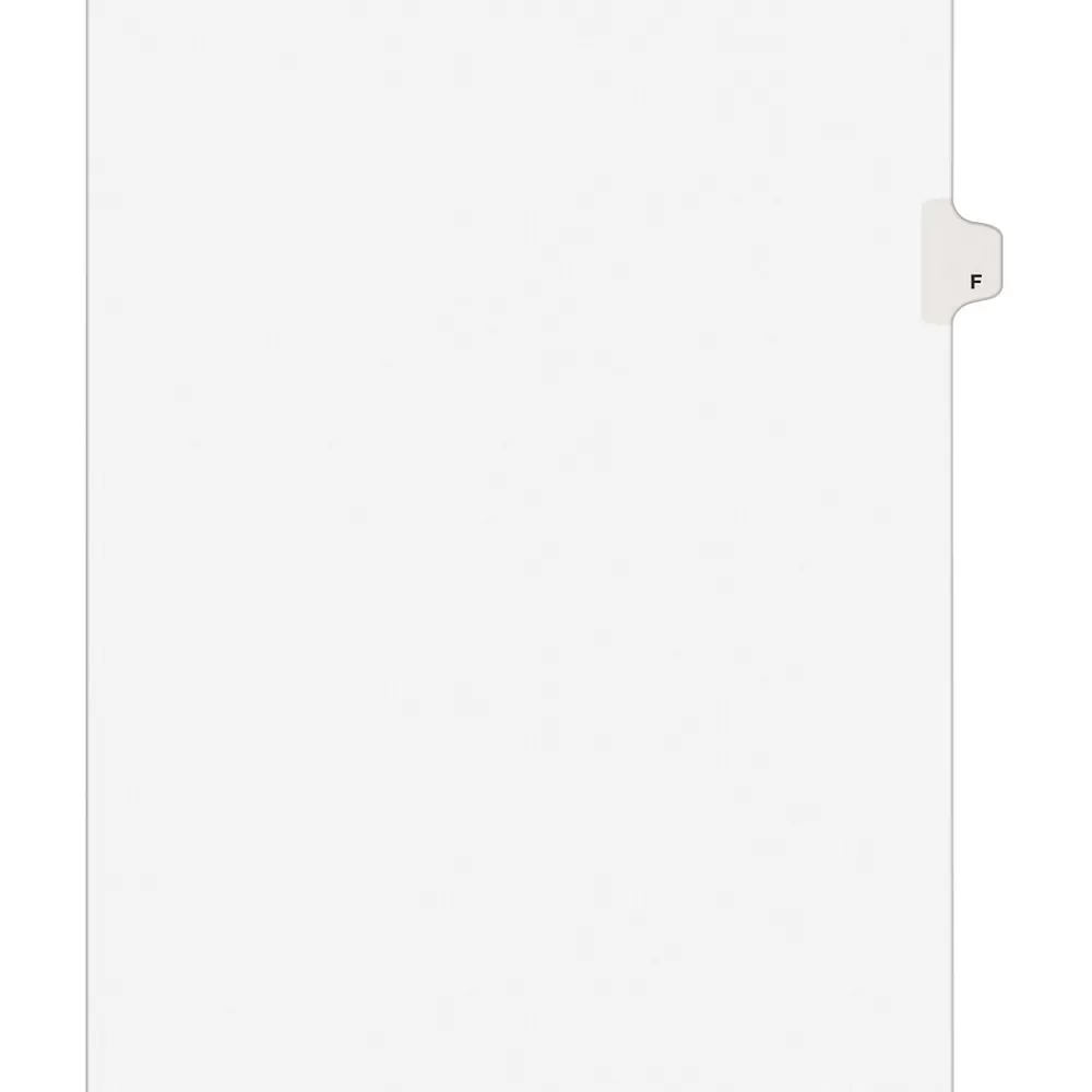 Avery Dividers<Style Individual Legal Divider, Tab F, 8.5" x 11", White, 25/Set (01406)
