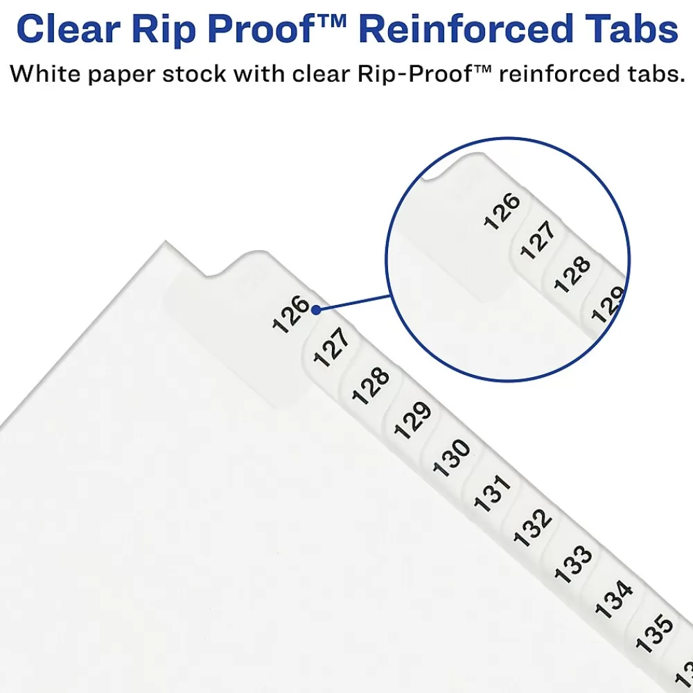 Avery Dividers<Style Numeric 51-75 Paper Dividers, 25 Tabs, White (01332)