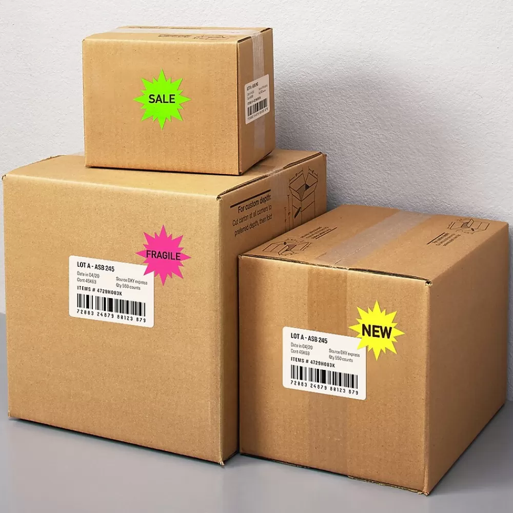 Avery Labels<Sure Feed Laser Burst Label, 2 1/4" Dia, Assorted Neon, 180 Labels/Pack (5995)
