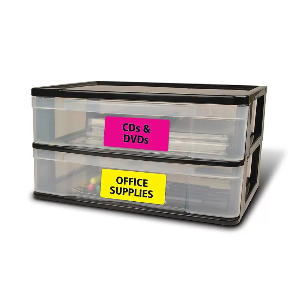 Avery Labels<Sure Feed Laser/Inkjet ID Labels, 2 x 4, Assorted Neon, 120 Labels/Pack (6481)