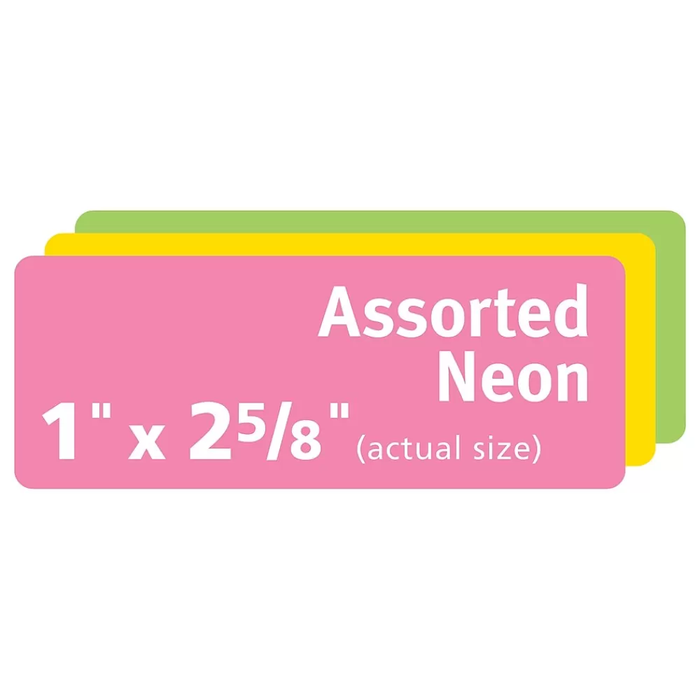Avery Labels<Sure Feed Laser/Inkjet ID Labels, 1" x 2-5/8", Assorted Neon, 360 Labels/Pack (6479)