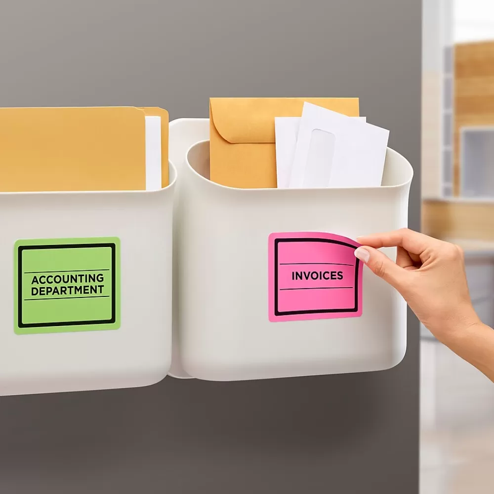 Avery Labels<Sure Feed Laser/Inkjet ID Labels, 3-1/3" x 4", Assorted Neon, 72 Labels/Pack (6482)
