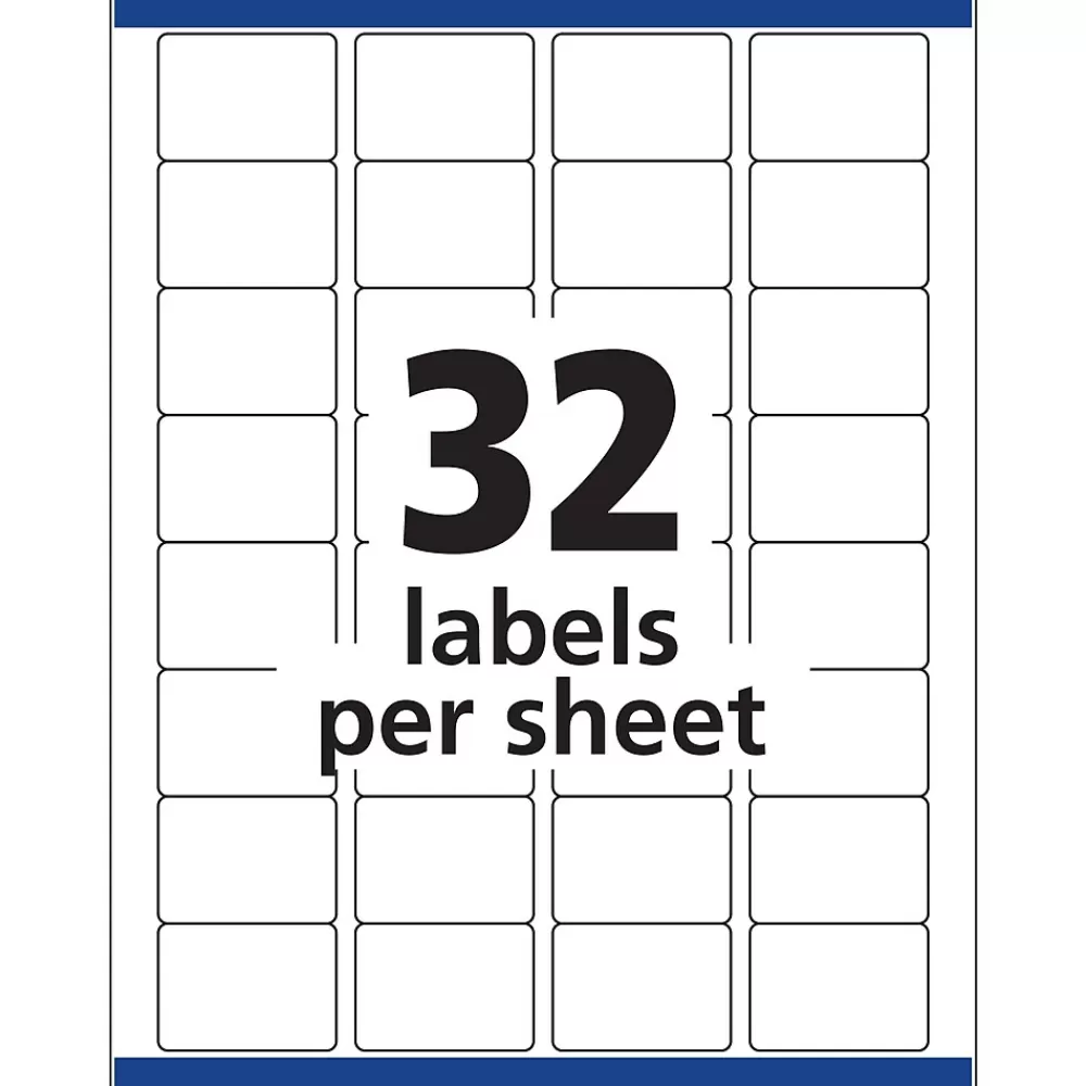 Avery Labels<Sure Feed Laser/Inkjet Identification Labels, 1 1/4" x 1 3/4", White, 15 Label Sheets/Pack (6570)