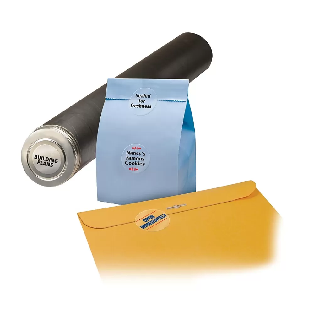 Avery Labels<Sure Feed Laser/Inkjet Print-to-the-Edge Labels, 1-5/8" Dia, Glossy Clear, 500 Labels/Pack (6582)