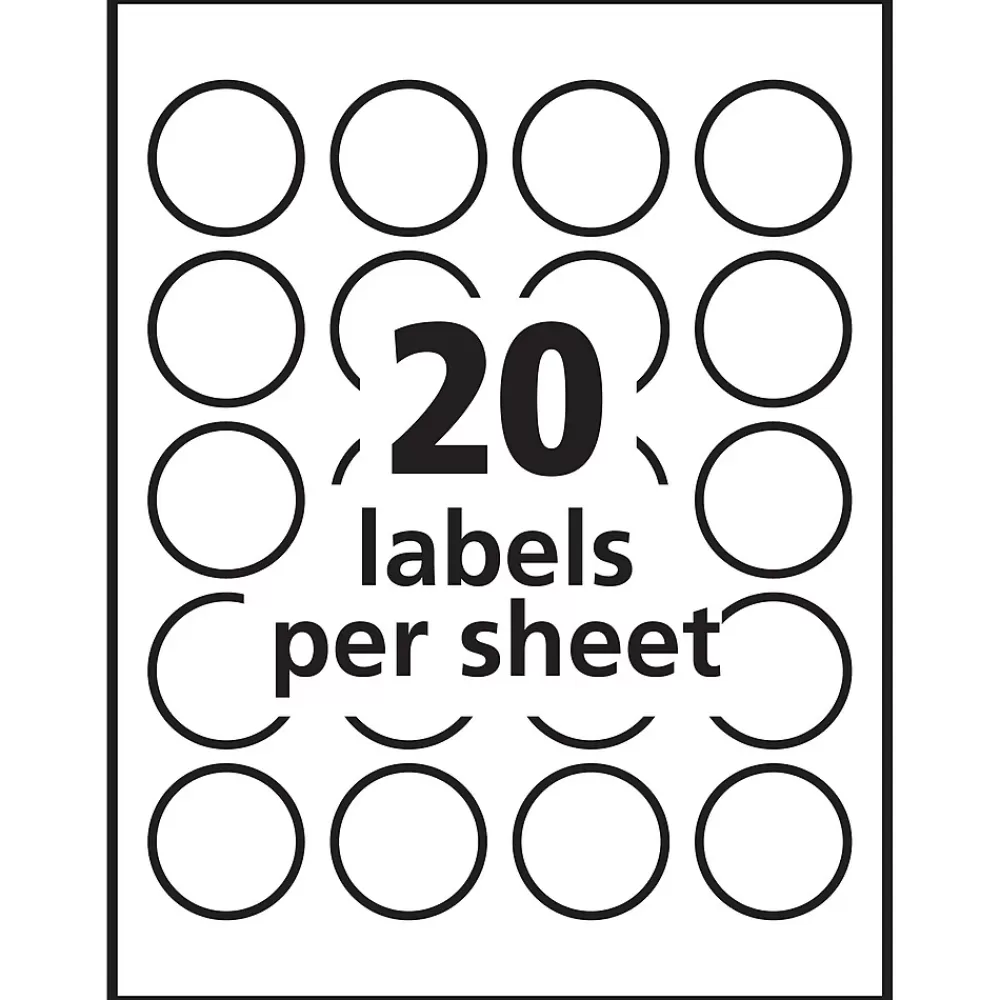 Avery Labels<Sure Feed Laser/Inkjet Print-to-the-Edge Labels, 1-5/8" Dia, Glossy Clear, 500 Labels/Pack (6582)