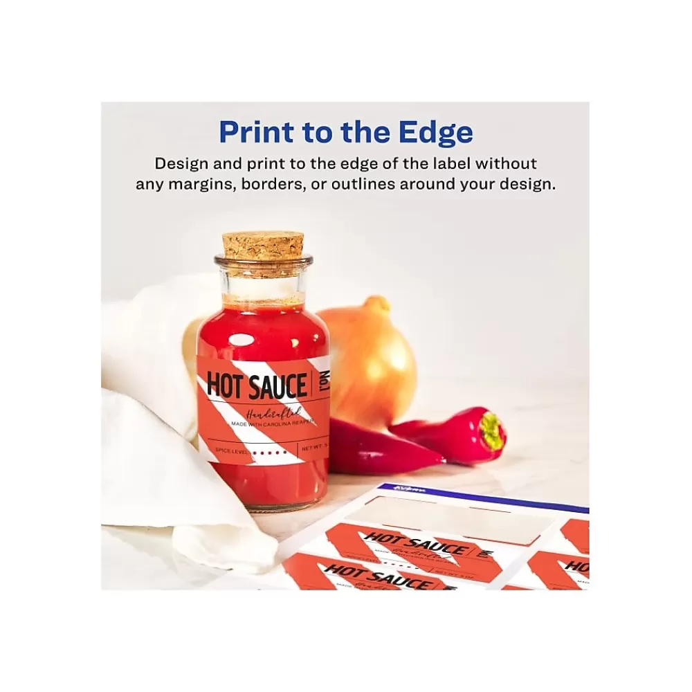 Avery Labels<Sure Feed Laser/Inkjet Rectangle Labels, 2" x 3", Glossy White, 80 Labels/Pack (22890)
