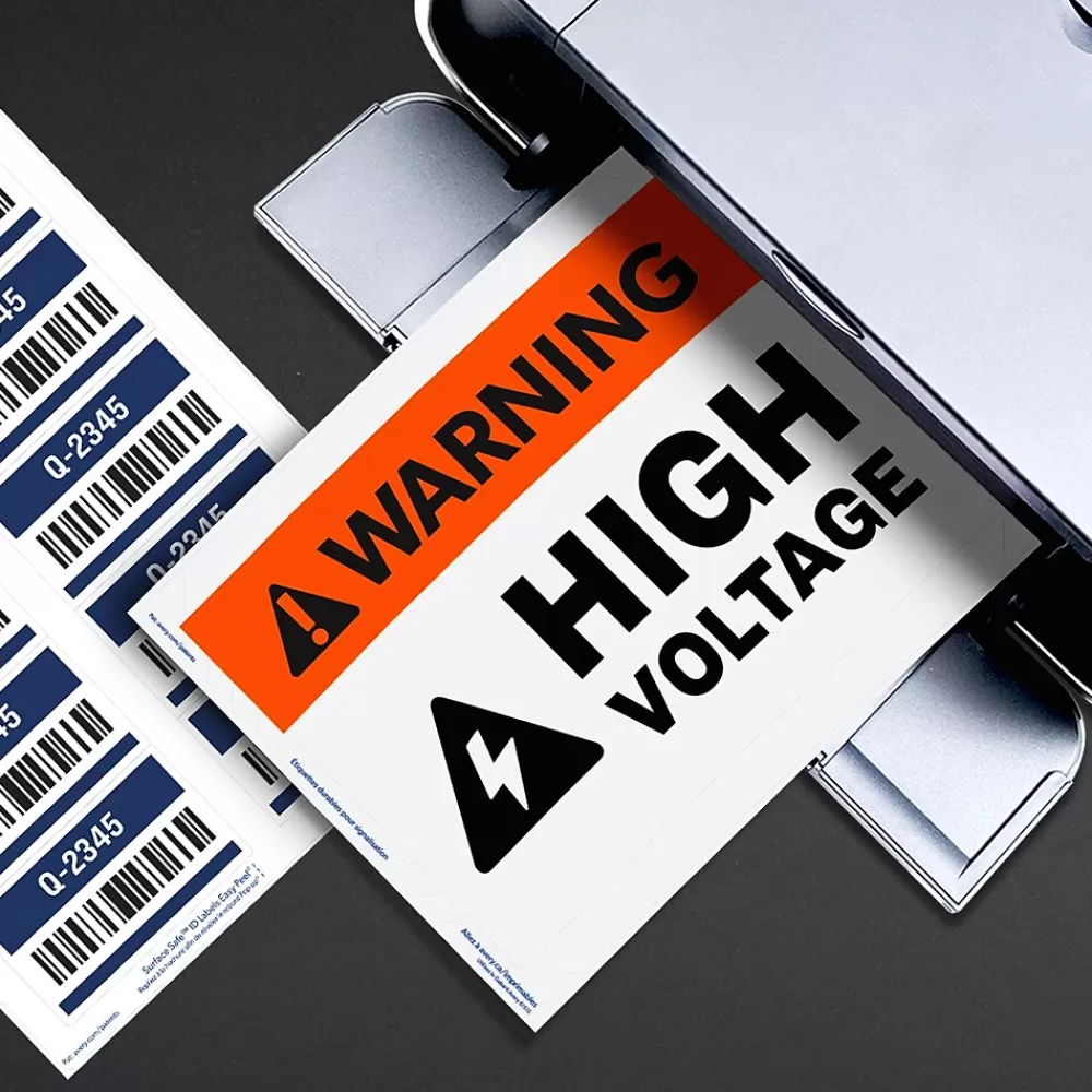 Avery Labels<Surface Safe Laser/Inkjet Label Safety Signs, 7" x 10", White, 15 Labels/Pack (61515)