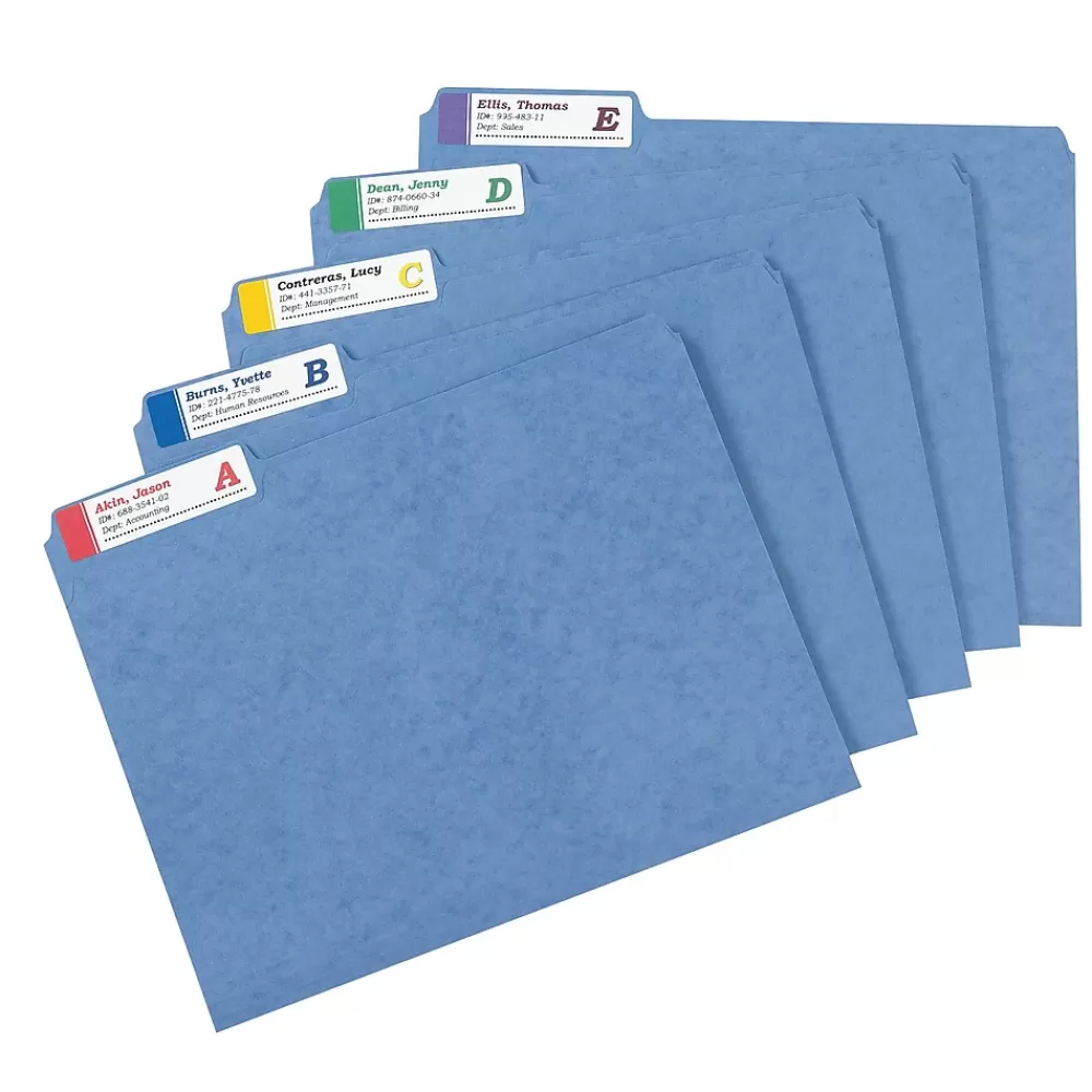 Avery Labels<TrueBlock Laser/Inkjet Extra Large File Folder Labels, 15/16" x 3-7/16", Assorted Colors, 450 Labels/Pack (5026)