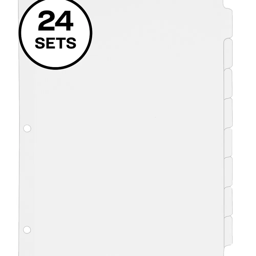 Avery Dividers<Write & Erase Paper Dividers, 8 Tabs, White, 24 Sets/Box (11507)