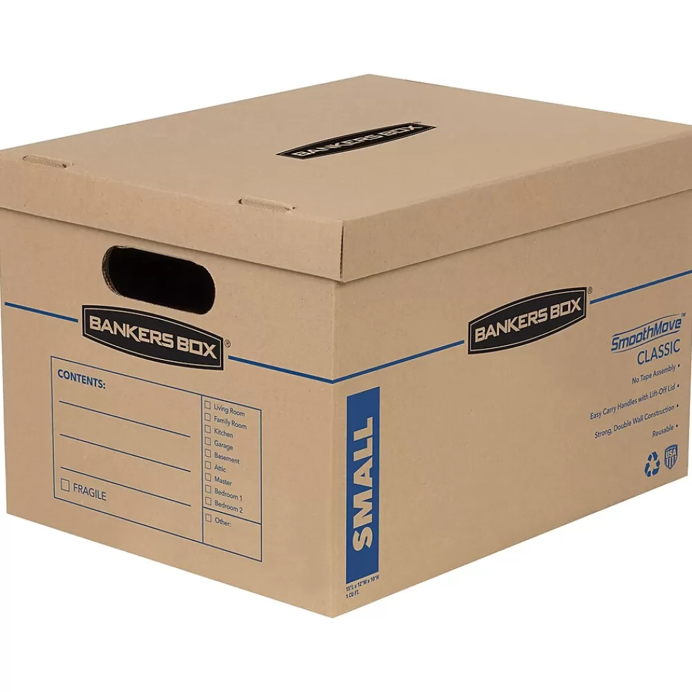 Bankers Box® File Storage<Bankers Box File Moving Boxes, Kraft/Blue, 10/Pack (7714216)