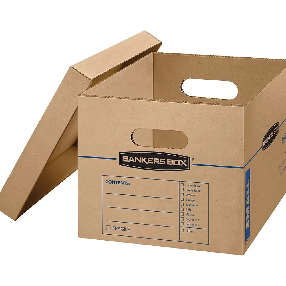 Bankers Box® File Storage<Bankers Box File Moving Boxes, Kraft/Blue, 10/Pack (7714216)