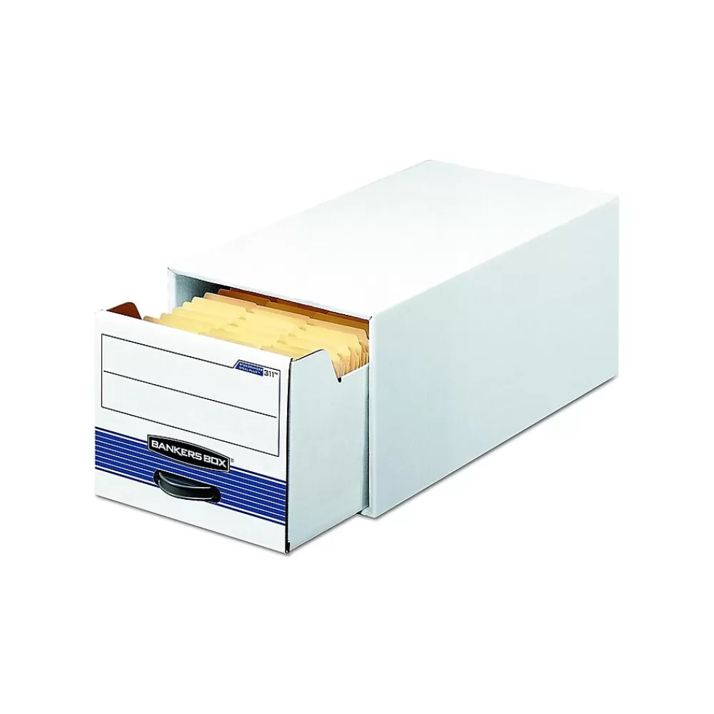 Bankers Box® File Storage<Bankers Box Stor/Drawer File Storage Drawer, Stackable, Legal Size, White/Blue (00722)