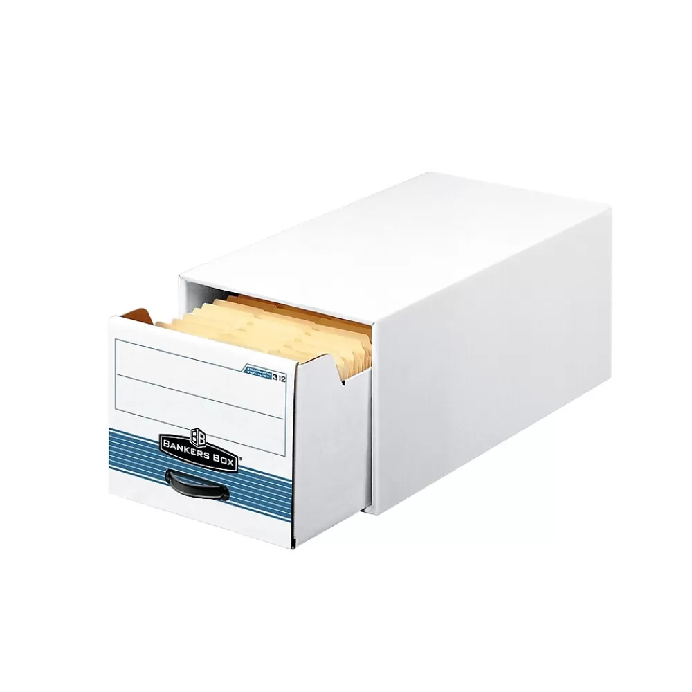 Bankers Box® File Storage<Bankers Box Stor/Drawer Steel File Storage Drawers, Legal Size, White/Blue, 6/Carton (00312)