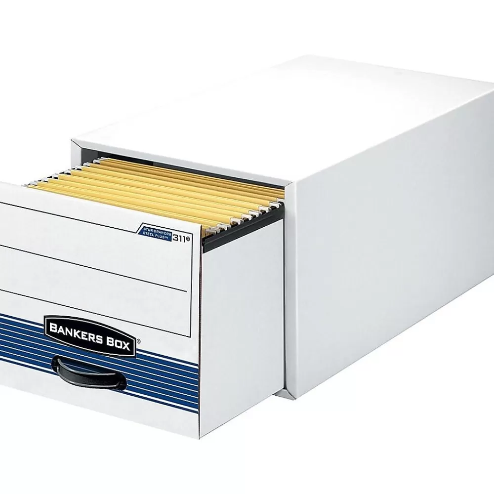 Bankers Box® File Storage<Bankers Box Stor/Drawer Steel Plus File Drawers, Letter Size, White/Blue, 6/Carton (00311)