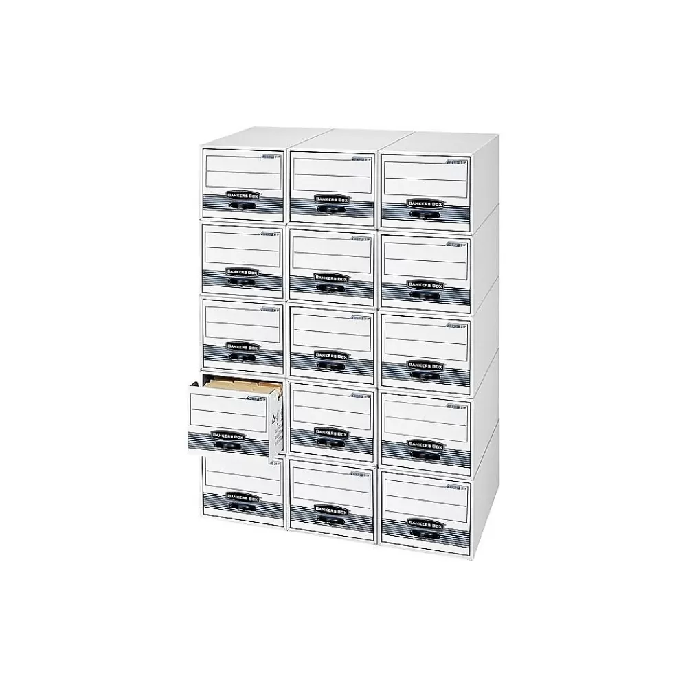 Bankers Box® File Storage<Bankers Box Stor/Drawer Steel Plus File Drawers, Letter Size, White/Blue, 6/Carton (00311)