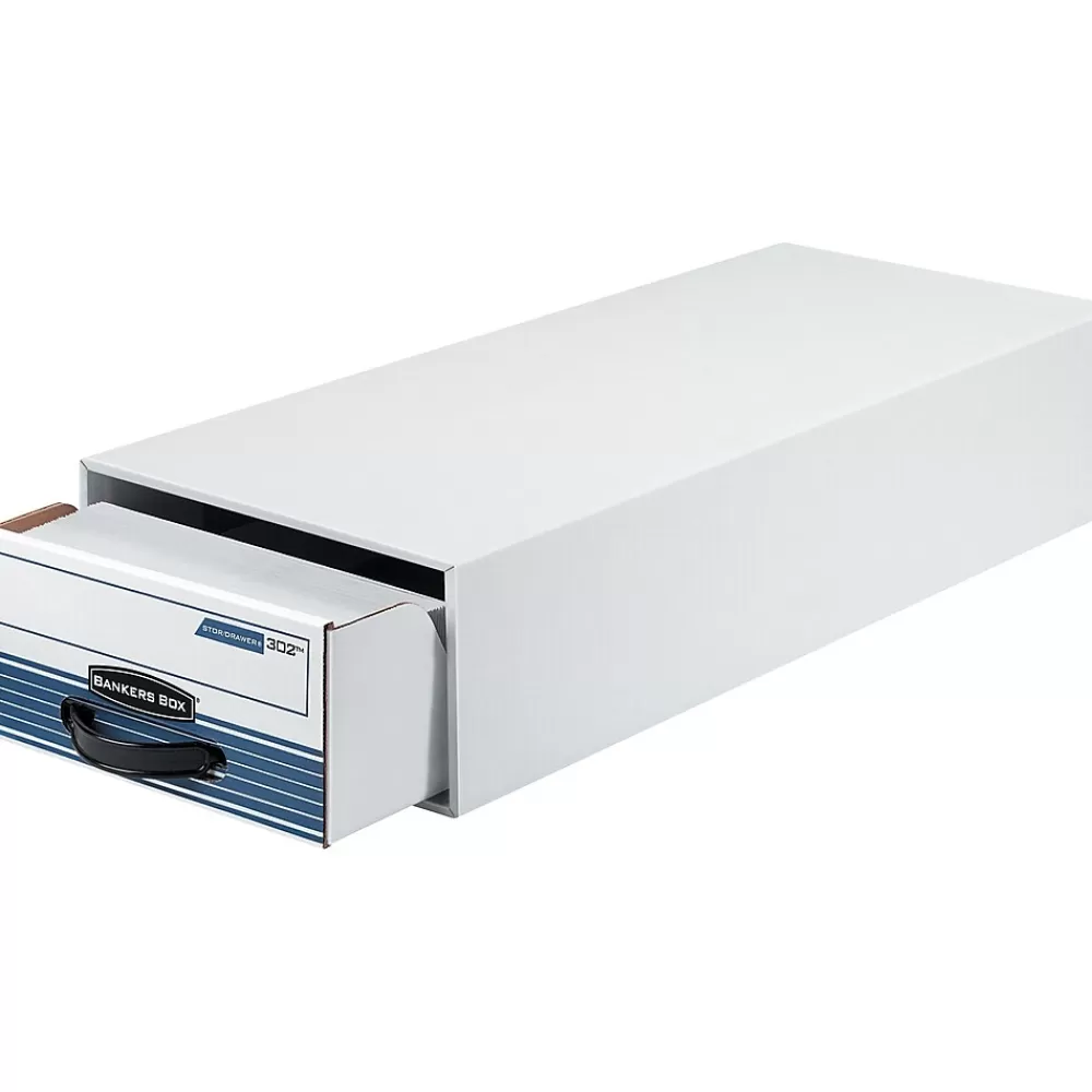Bankers Box® File Storage<Bankers Box Stor/Drawer Steel Plus Storage Drawers, White/Blue, 12/Ct (00306)