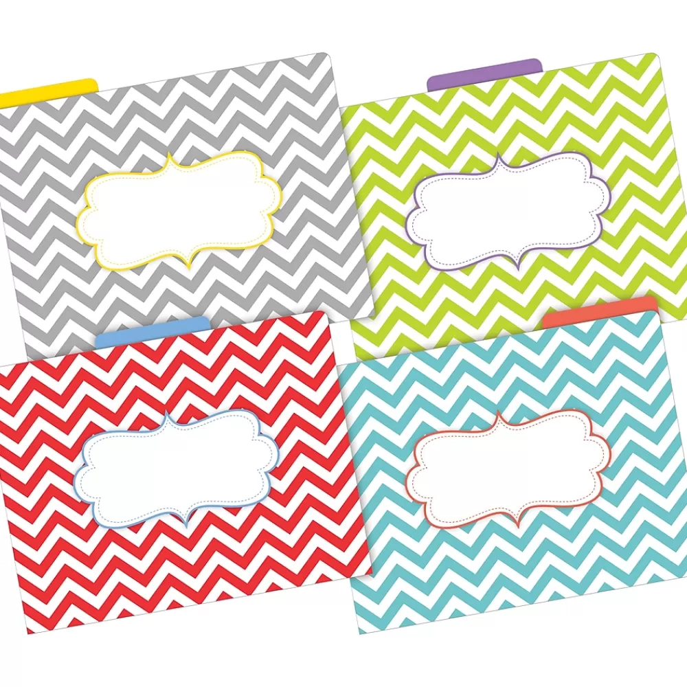 Barker Creek File Folders<Beautiful Chevron File Folder, 1/3-Cut Tab, Letter Size, Assorted, 12/Pack (2010)