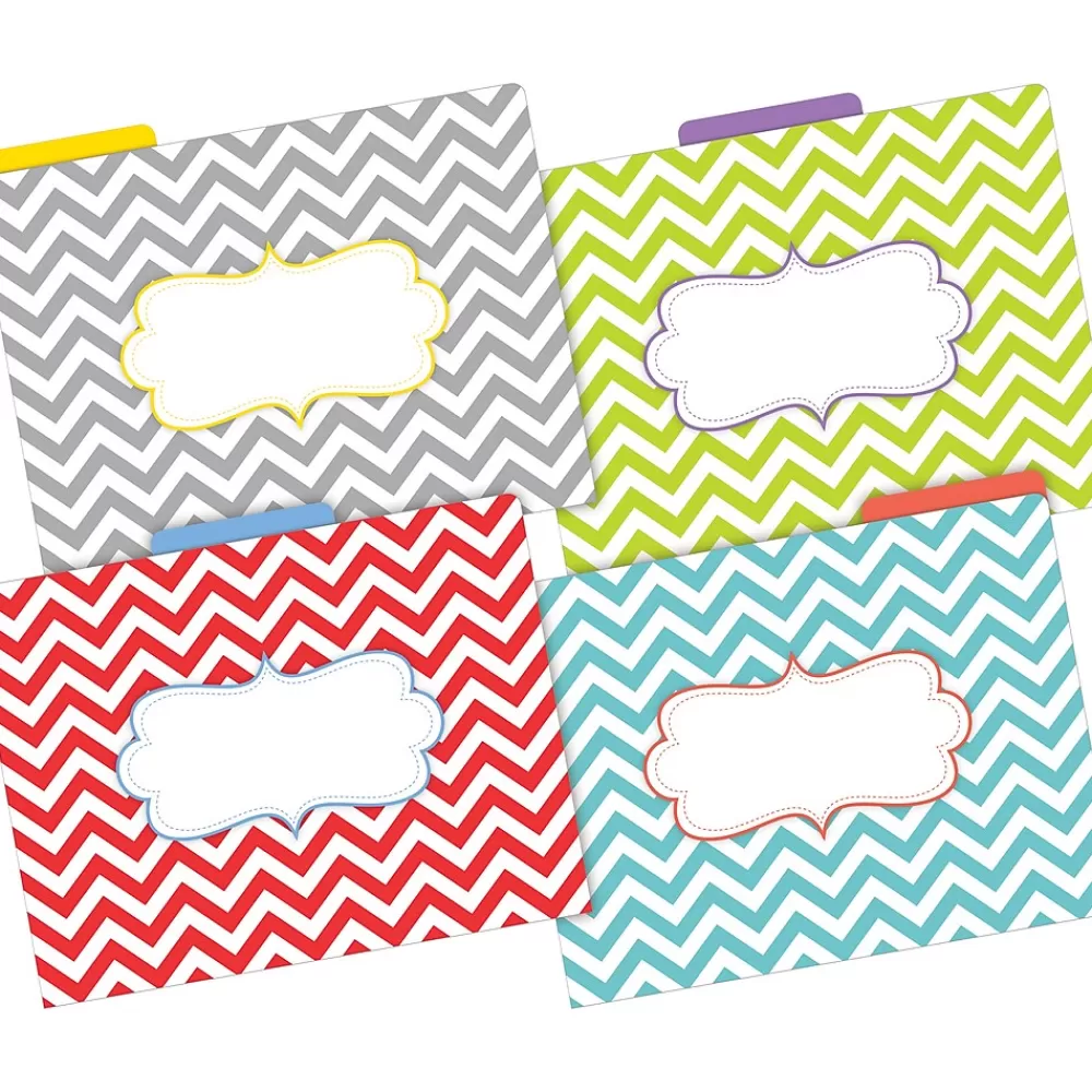 Barker Creek File Folders<Beautiful Chevron File Folder, 1/3-Cut Tab, Letter Size, Assorted, 24/Set (4394)
