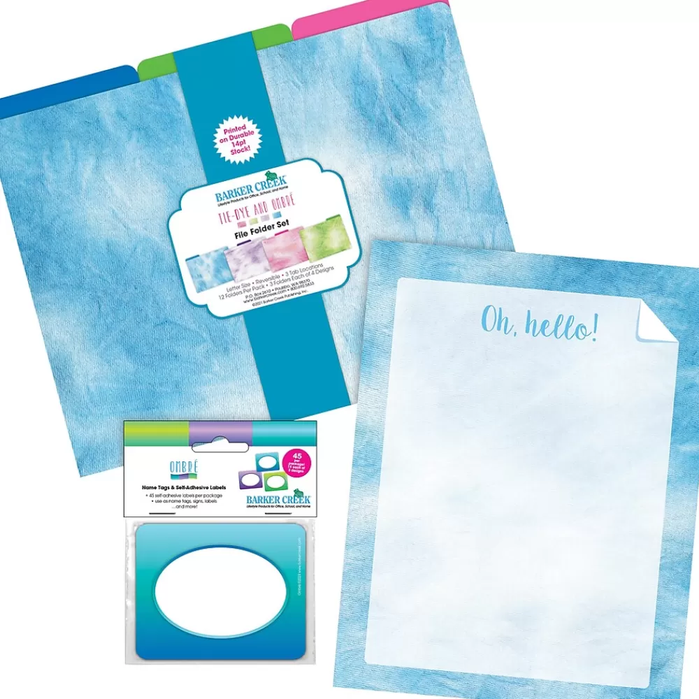 Barker Creek File Folders<Blue Ombré File Folder, 1/3-Cut Tab, Letter Size, Assorted, 107/Set (152)