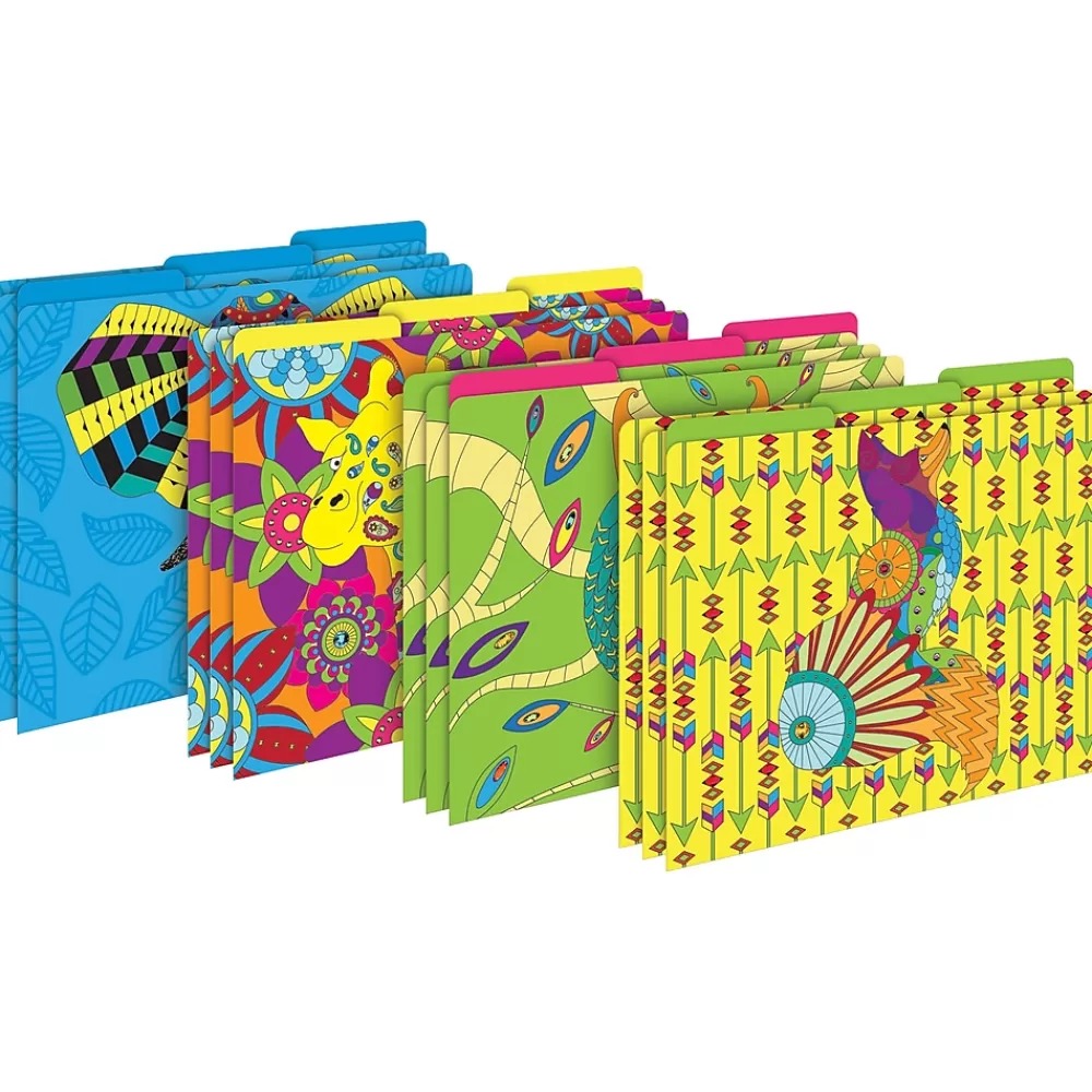 Barker Creek File Folders<Bohemian Animals File Folder, 1/3-Cut Tab, Letter Size, Assorted, 12/Pack (2012)
