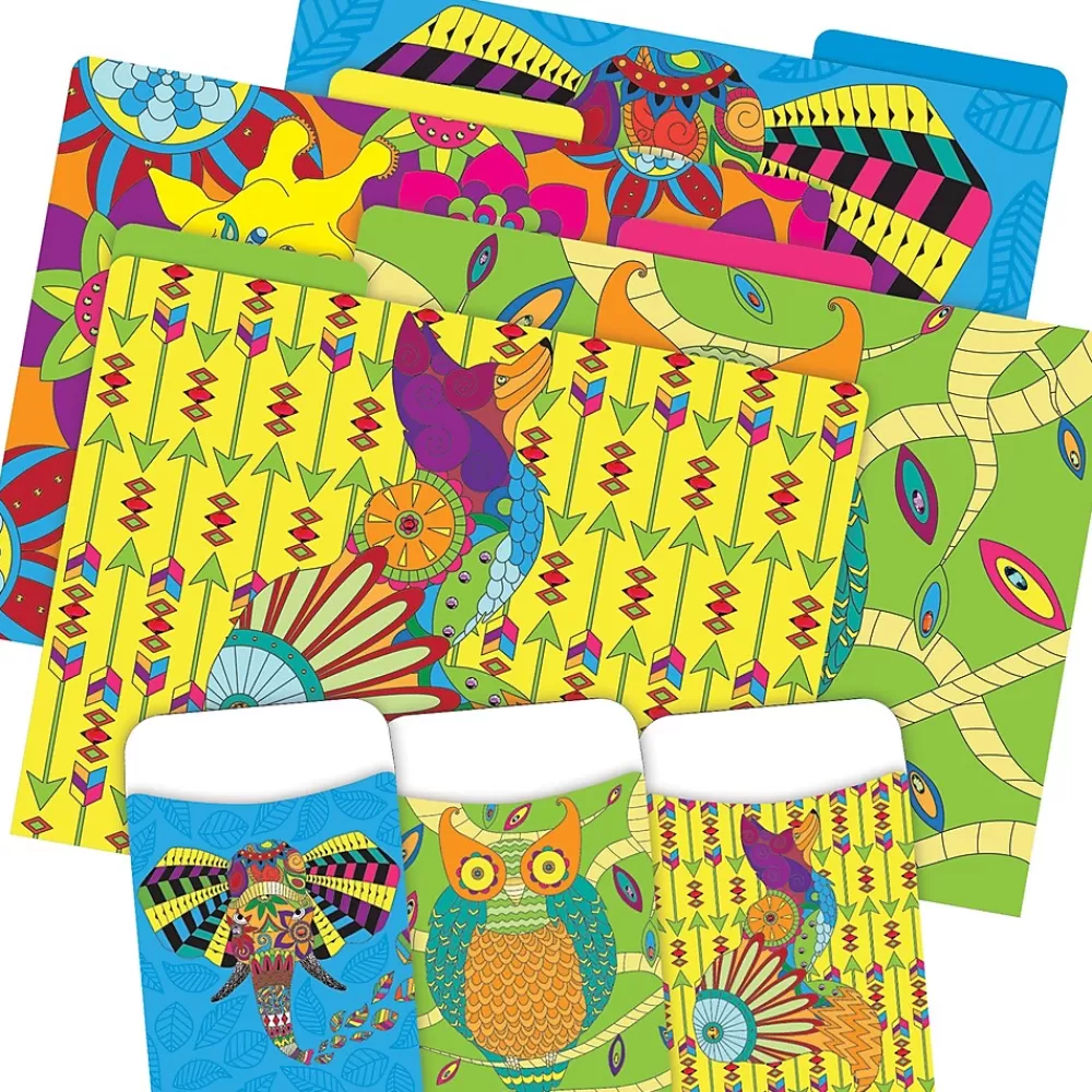 Barker Creek File Folders<Bohemian Animals File Folder, 1/3-Cut Tab, Letter Size, Assorted, 42/Set (4408)