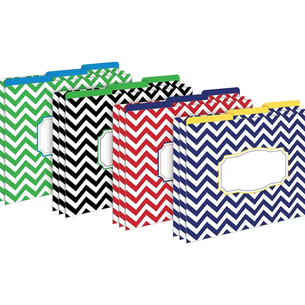 Barker Creek File Folders<Chevron Nautical On-Trend Organizer Set, 92/Set (4093)