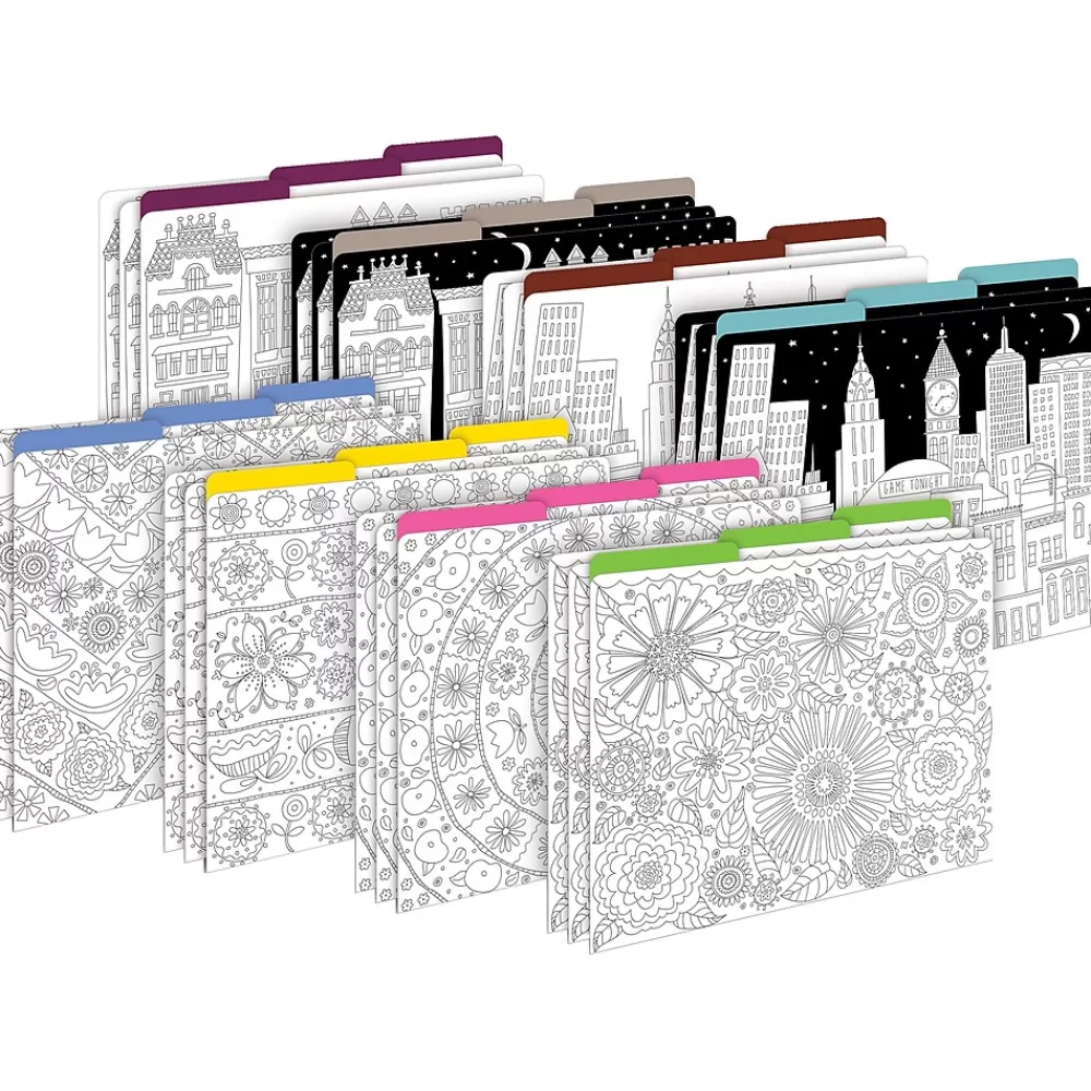 Barker Creek File Folders<Color Me! File Folder Set, 1/3-Cut Tab, Letter Size, 24/Set (4134)