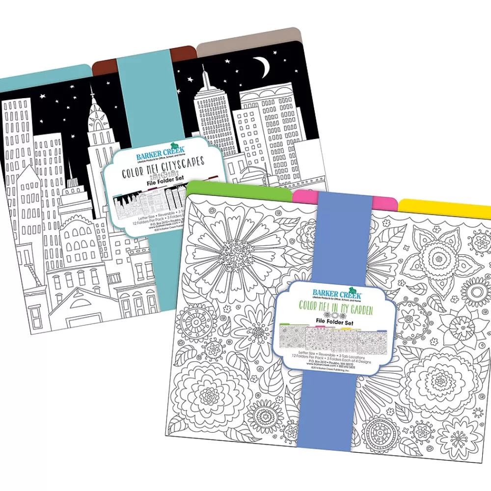 Barker Creek File Folders<Color Me! File Folder Set, 1/3-Cut Tab, Letter Size, 24/Set (4134)