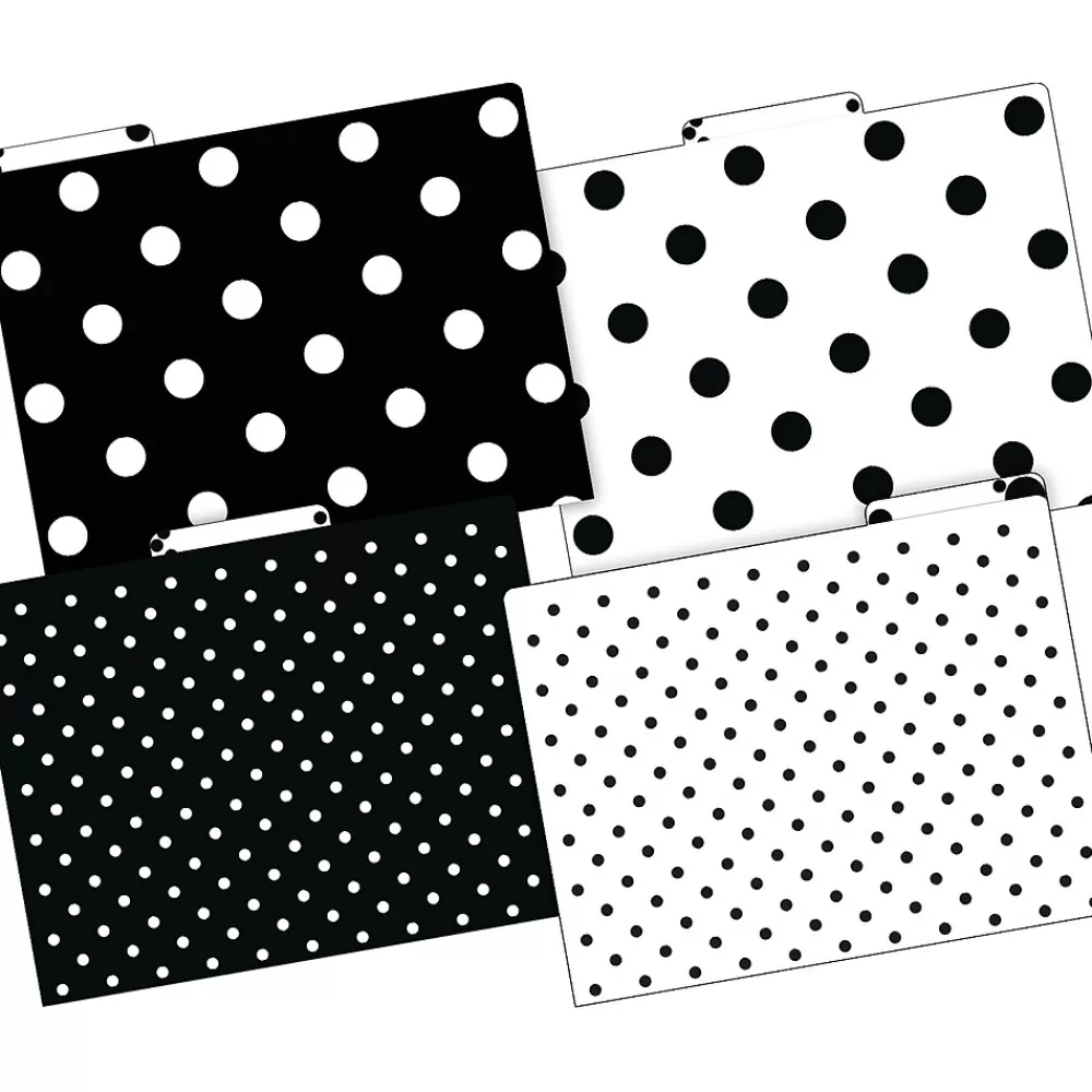 Barker Creek File Folders<File Folder Set, 1/3-Cut Tab, Letter Size, Black & White Dot, 12/Pack (2004)