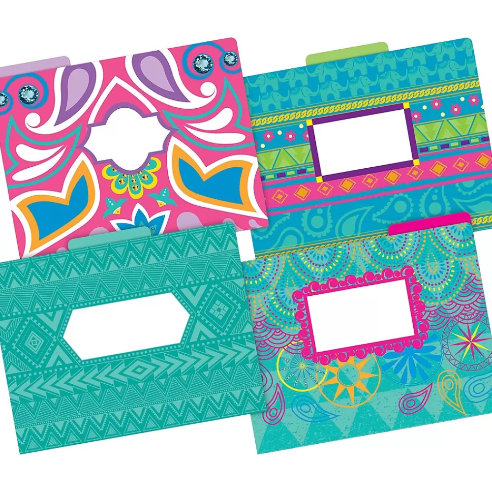 Barker Creek File Folders<File Folder Set, 1/3-Cut Tab, Letter Size, Bohemian, 24/Set (4374)