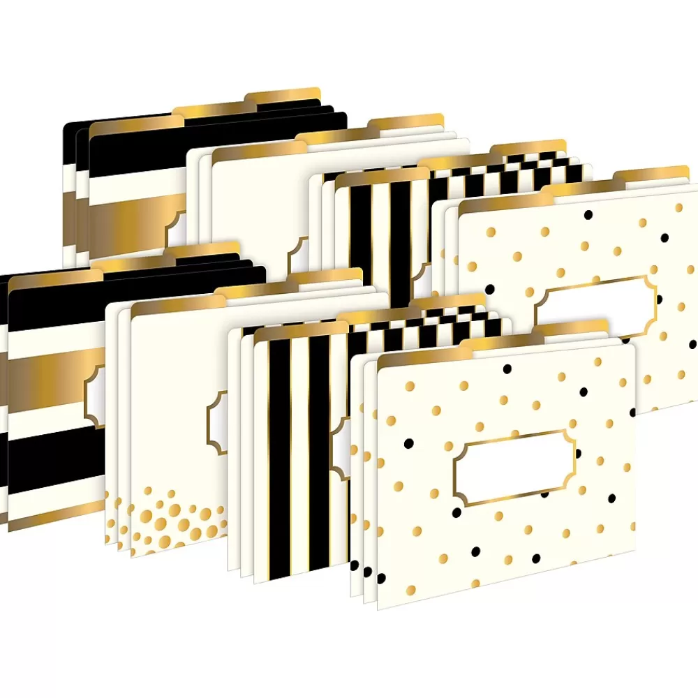Barker Creek File Folders<File Folder Set, 1/3-Cut Tab, Letter Size, Gold, 24/Set (4372)
