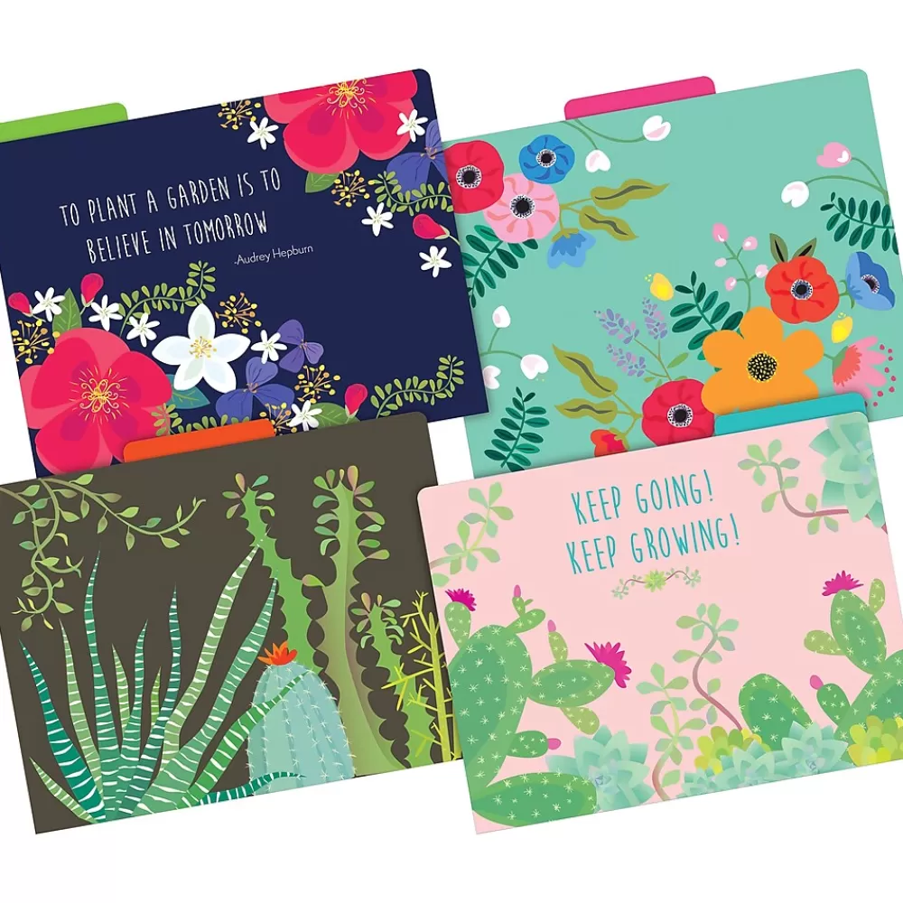 Barker Creek File Folders<File Folder Set, 1/3-Cut Tab, Letter-Size, Petals & Prickles, 24/Set (4370)