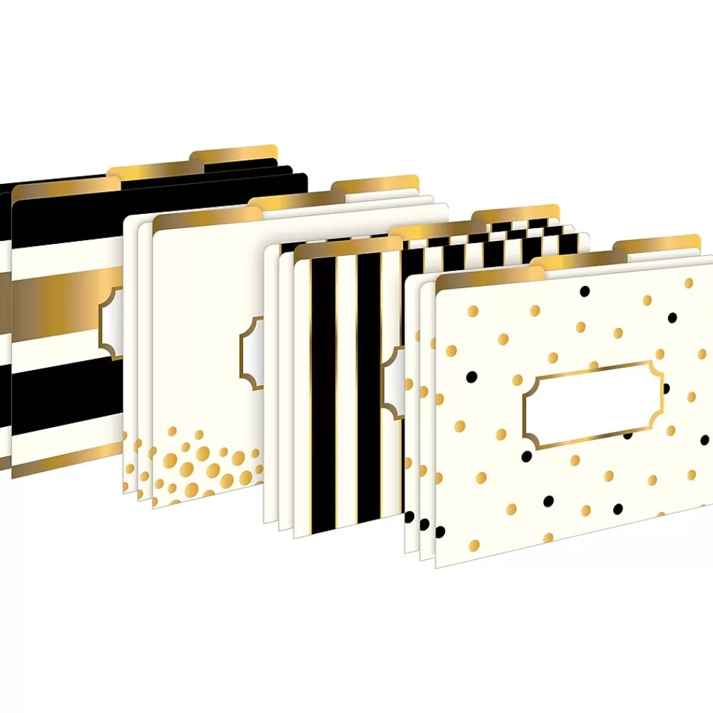 Barker Creek File Folders<Folder & Pocket Set, 1/3-Cut Tab, Letter Size, Gold, 42/Set (4411)