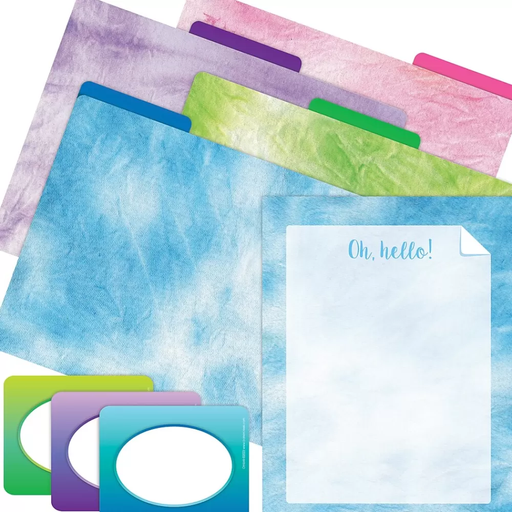 Barker Creek File Folders<Get Organized File Folder, 1/3-Cut Tab, Letter Size, Tie-Dye & Ombré, 107/Set (129)