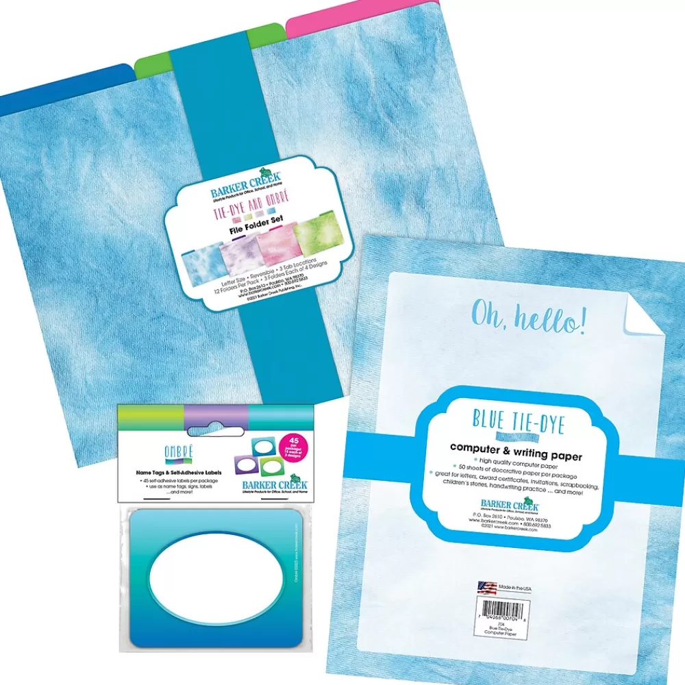 Barker Creek File Folders<Get Organized File Folder, 1/3-Cut Tab, Letter Size, Tie-Dye & Ombré, 107/Set (129)
