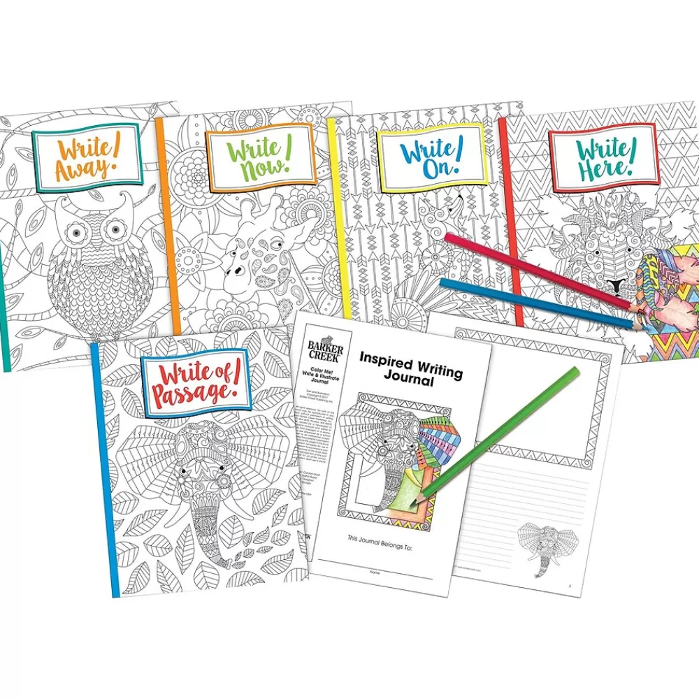 Barker Creek Journals<Inspired Writing Journal Set Journal, 8.5" x 11", College Ruled, Assorted Colors, 10/Pack (BC3514)