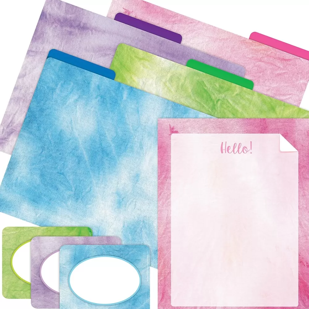 Barker Creek File Folders<Pink Tie-Dye File Folder, 1/3-Cut Tab, Letter Size, Assorted, 107/Set (157)